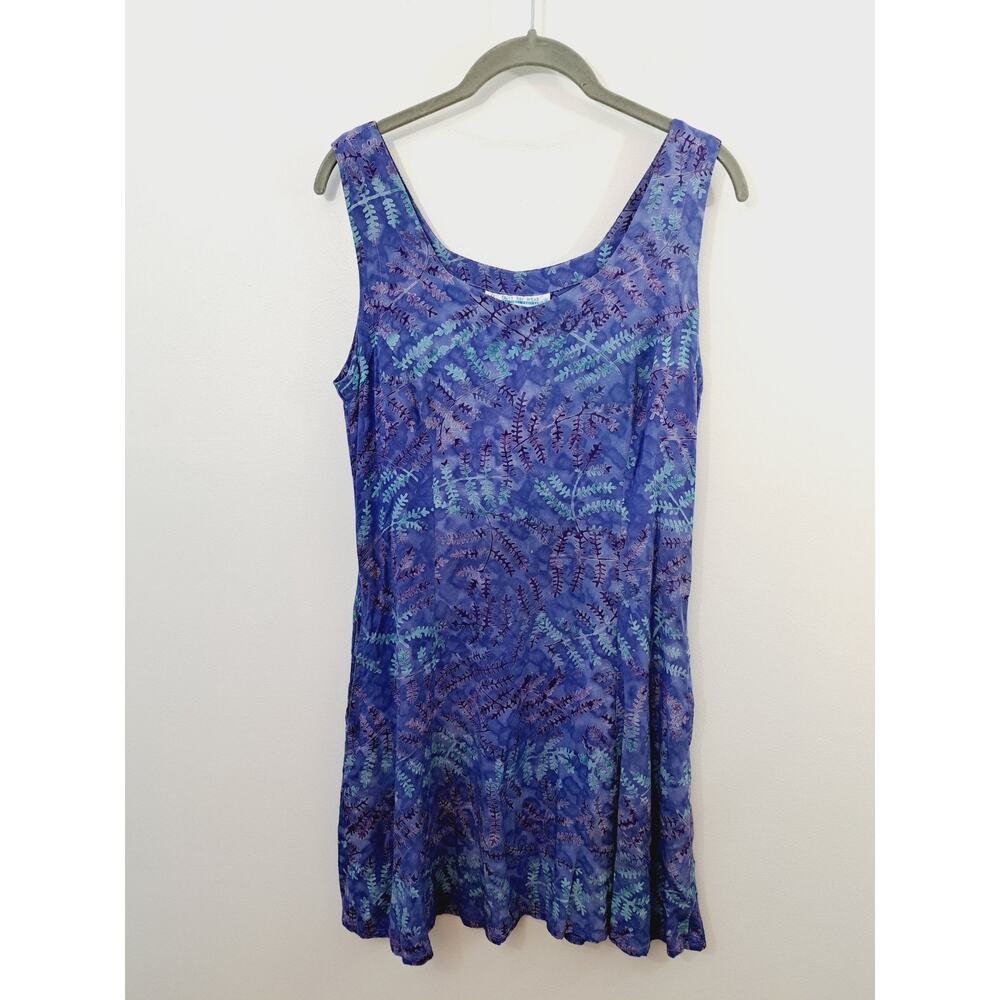Eagle Ray Wear Women's Purple Floral Rayon Dress Y2K Small